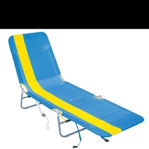 Blue and Yellow Reclining Sun Lounger